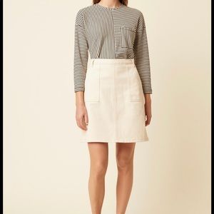 Great Plains Dolo Denim Skirt with back zip and front pockets in natural